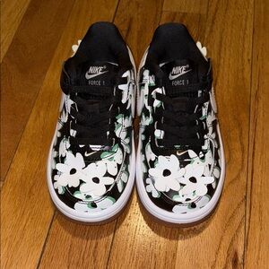 Nike Kids Black and White Floral Sneakers